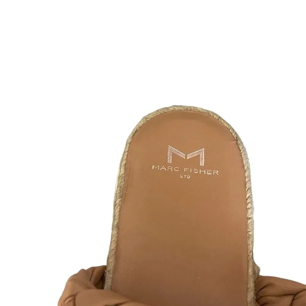 Marc Fisher Jaime Women's Tan Braided Leather Espadrille Sandals Size 9.5